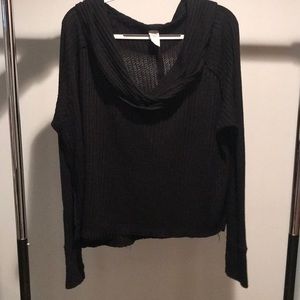 Free people black knit long sleeve